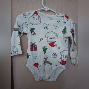 Carter's Santa long sleeved bodysuit size 12 months